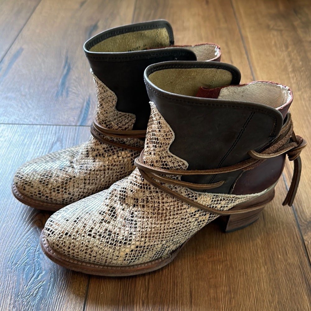 Women’s Freebird boots snakeskin boots.